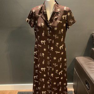 Talbots Petite Animal and Flower Print Dress
